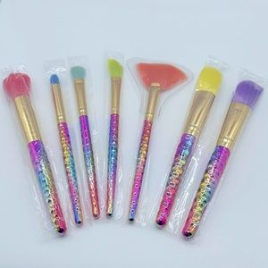 Rainbow Makeup Brush set - 7pc